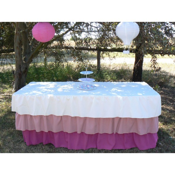 Tiered Ruffle Table Skirt Colorful Table Cover (WLTC006)