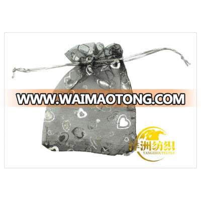 wholesales black Jewelry drawstring gift organza pouch/small Christmas gift bag/wedding organza bag