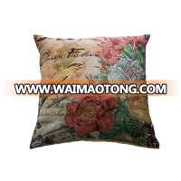 flower bird tapestry cushion cover